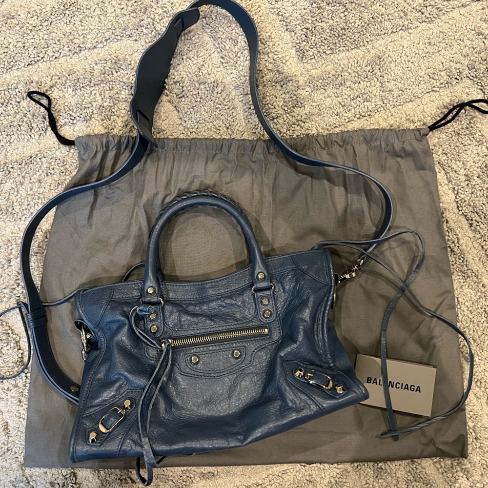 Balenciaga Classic City Bag Denim Blue